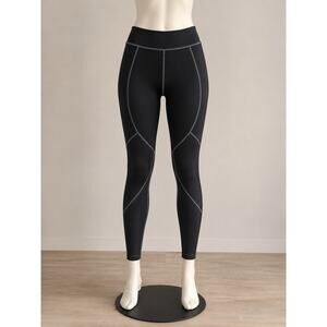 ZARA Black Ankle Leggings Elastic Waist Women's Size L